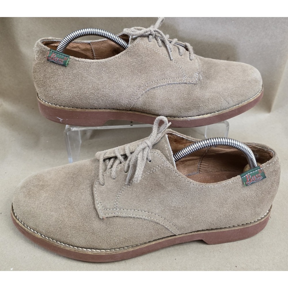 Bass Shoes (Sz 11 M) Mens Tan Suede Oxford Lace Up Sneaker Made USA 5723